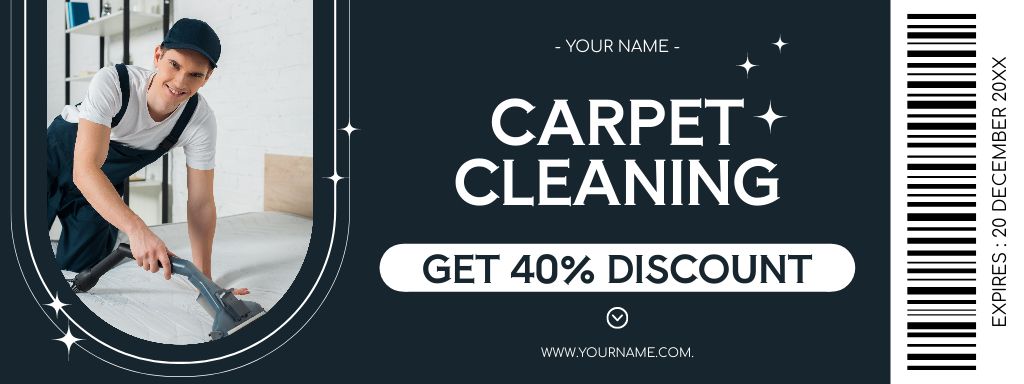 Services of Carpet Cleaning with Discount Coupon Šablona návrhu