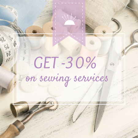 Sewing services Sale Instagram Design Template