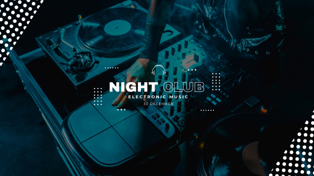 Electronic Music Party in Night Club Youtube tervezősablon