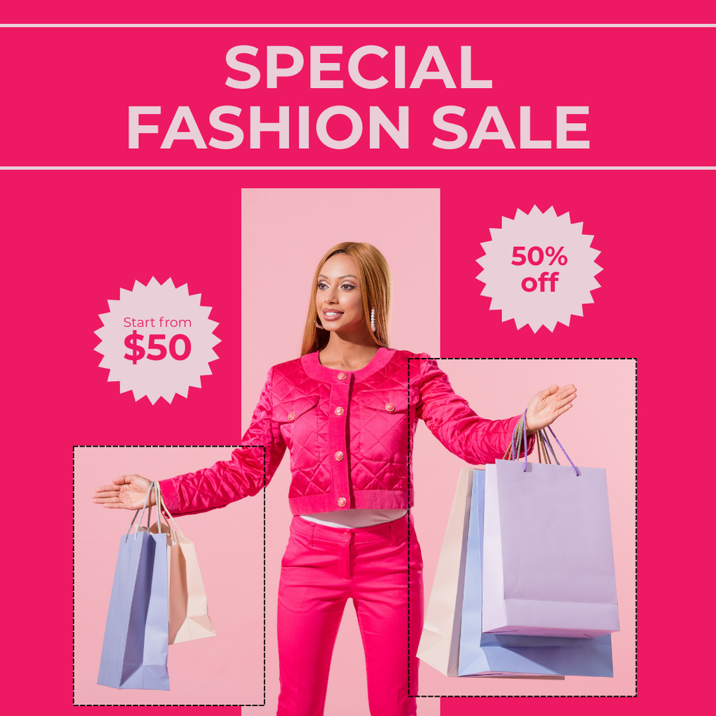 Ontwerpsjabloon van Instagram van Special Discount for Fashion Shopping