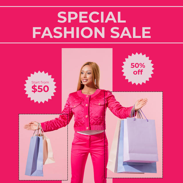 Plantilla de diseño de Special Discount for Fashion Shopping Instagram 