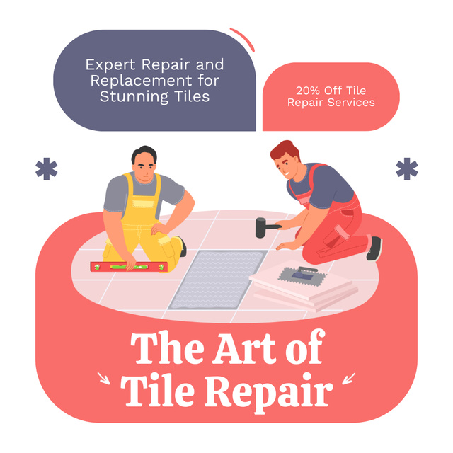 Pro Tile Repair Service With Discount Animated Post Design Template