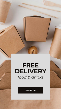 Delivery Services offer with Noodles in box Instagram Story Design Template