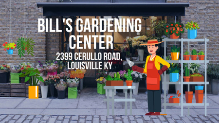 Florist Studio Ad with Gardener Working Full HD video Modelo de Design