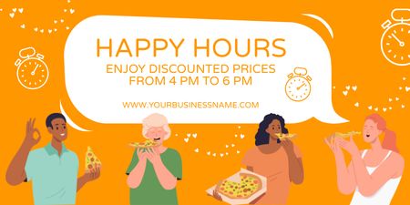 Promoção Happy Hours com preços promocionais Twitter Modelo de Design