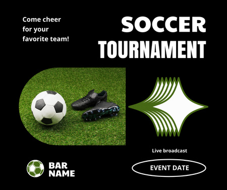 Soccer Tournament Announcement Facebook Design Template