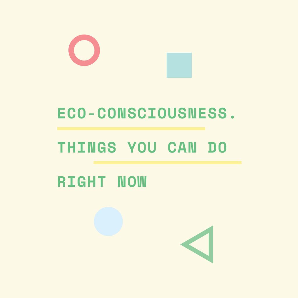 Eco-consciousness concept with simple icons Instagram AD Design Template