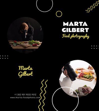 Food Photographer Services Offer with Dish Compositions Brochure 9x8in Bi-fold Design Template