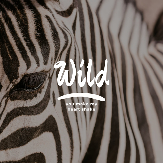 Plantilla de diseño de Phrase with Eye of Wild Zebra Instagram 
