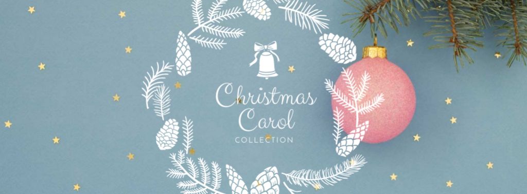 Szablon projektu Christmas Carol Collection Offer Facebook cover