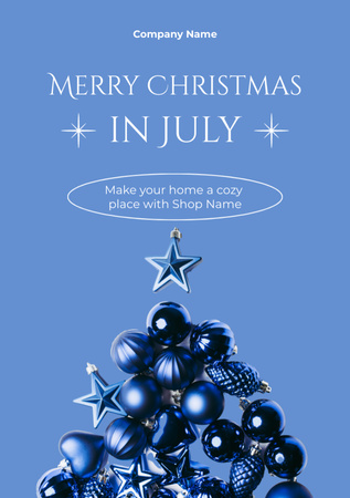 July Christmas Party Announcement Flyer A5 Design Template