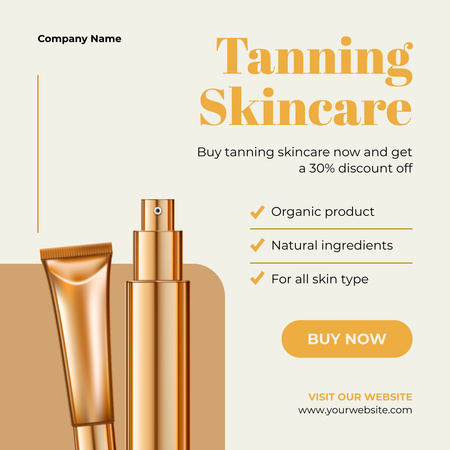 Luxury Tanning Serums Instagram AD Design Template