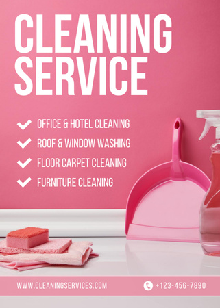 Cleaning Service Advertisement with Supplies Flayer Design Template