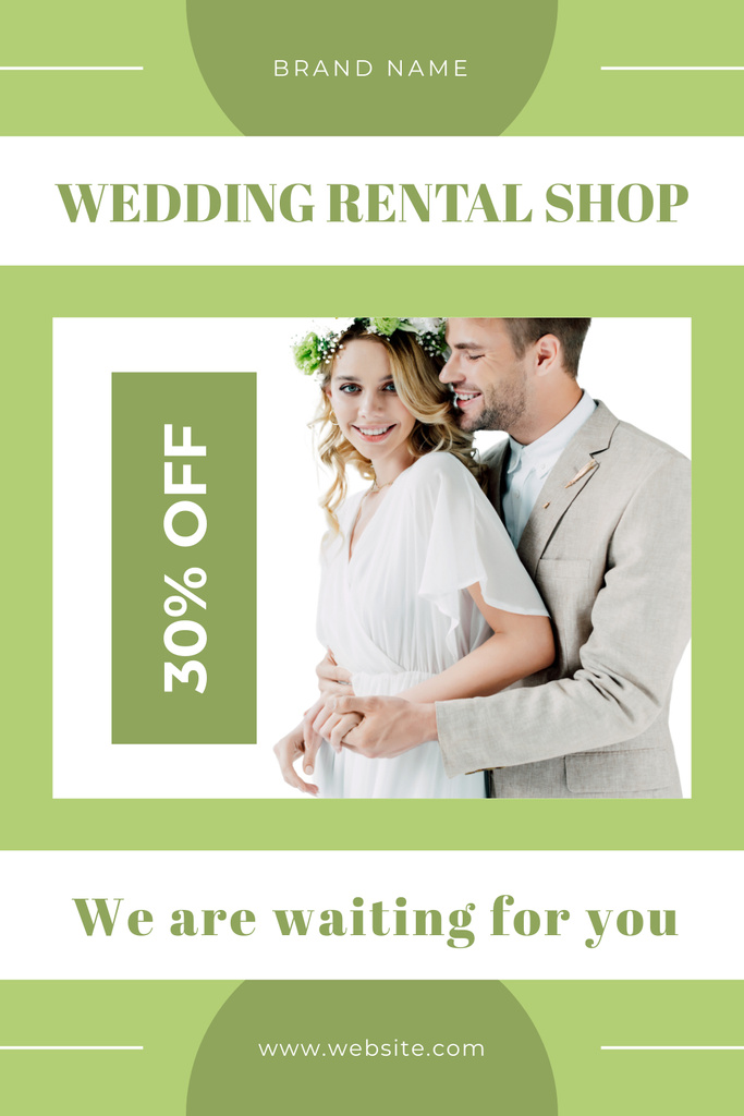 Modèle de visuel Wedding Dress Store Offer - Pinterest