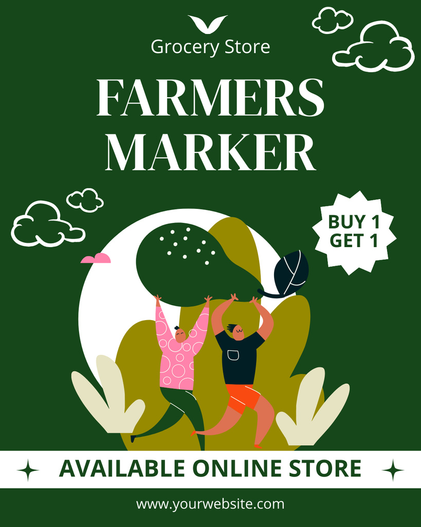 Designvorlage Promotional Offer at Local Farmer's Market für Instagram Post Vertical