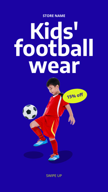 Plantilla de diseño de Kids' Football Wear Sale Offer Instagram Story 
