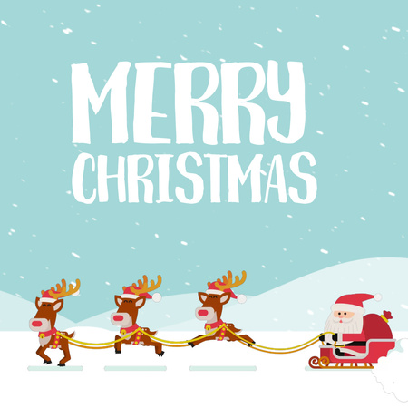 Santa riding in sleigh on Christmas Animated Post – шаблон для дизайна