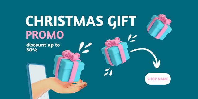 Modèle de visuel Christmas Gift Promotion - Twitter