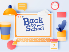 Atmospheric Back to School Announcement With Laptop And Coffee