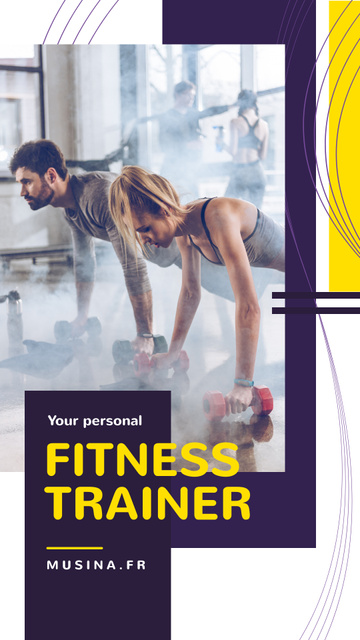 Template di design Personal Trainer Promotion People Exercising Instagram Story