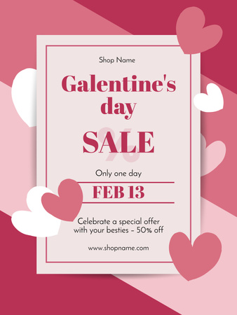 Holiday Sale on Galentine's Day Poster US Design Template