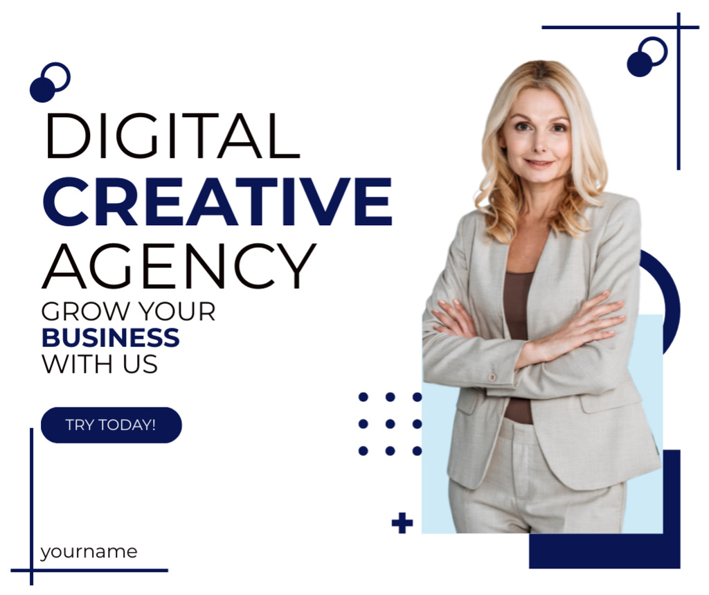 Digital Creative Agency Services Ad Facebook Design Template