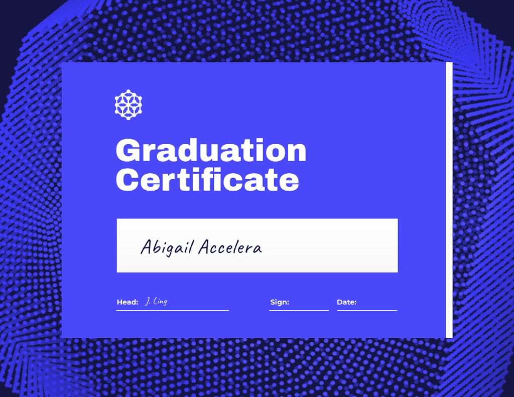 Graduation Award with Abstract Geometric Figure Certificate Design Template