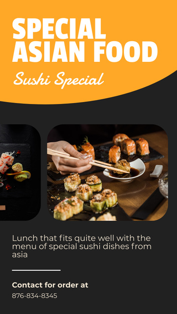 Special Lunch with Sushi Instagram Story Design Template