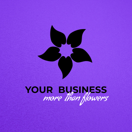 Floral Company Promotion With Phrase In Purple Animated Logo Design Template