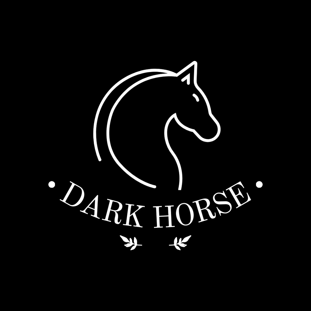 Illustration of Horse on Black Logo 1080x1080pxデザインテンプレート