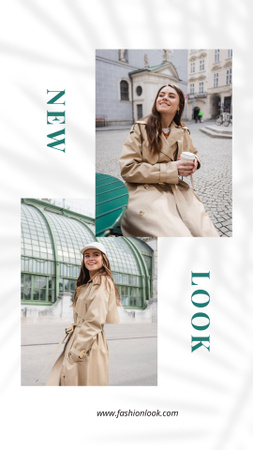 Woman in Stylish City Look Instagram Story Design Template