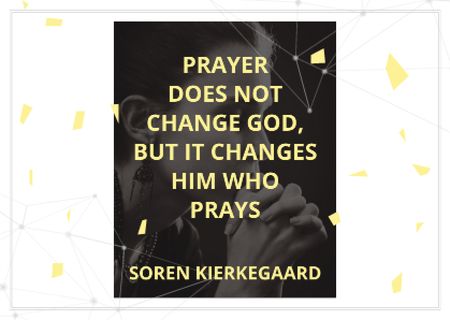Religion Quote with Woman Praying Postcard Design Template