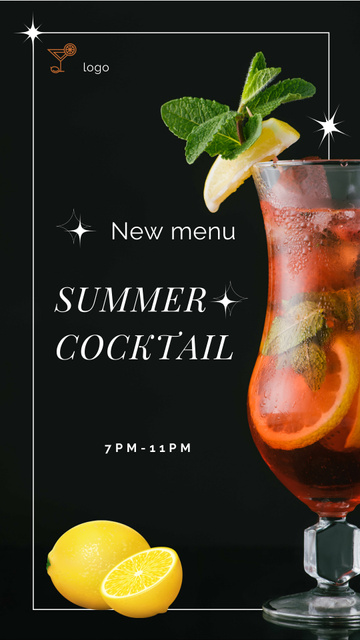 Summer Menu of Cocktails Instagram Story Šablona návrhu