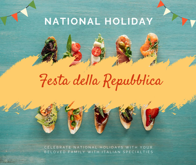 National Italian Holiday Celebration Facebookデザインテンプレート