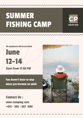Poster Summer Fishing Camp Poster Design Template