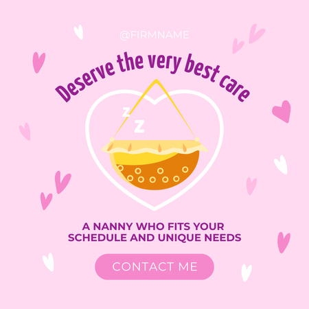 Platilla de diseño Child Care Service Advertisement on Pink Instagram