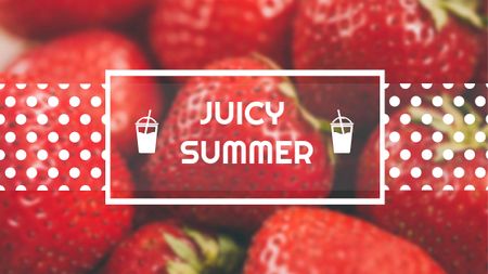 Summer Offer with Red Ripe Strawberries Title Design Template