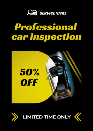 Discount Offer on Professional Car Inspection Flayer Design Template