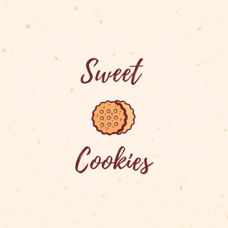 Bakery Ad with Sweet Cookies Logo Modelo de Design
