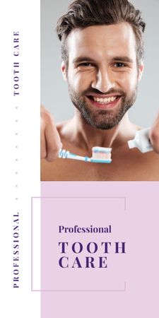 Modèle de visuel homme se brossant les dents - Graphic