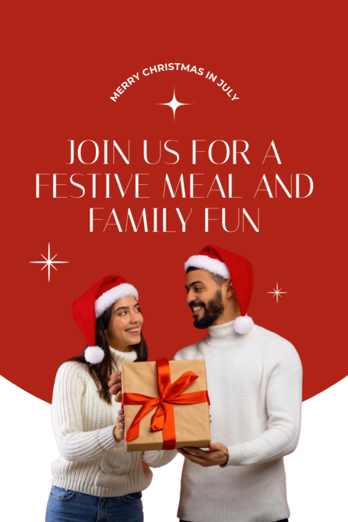 Exquisite Christmas Family Party with Delicious Meal Flyer 4x6inデザインテンプレート