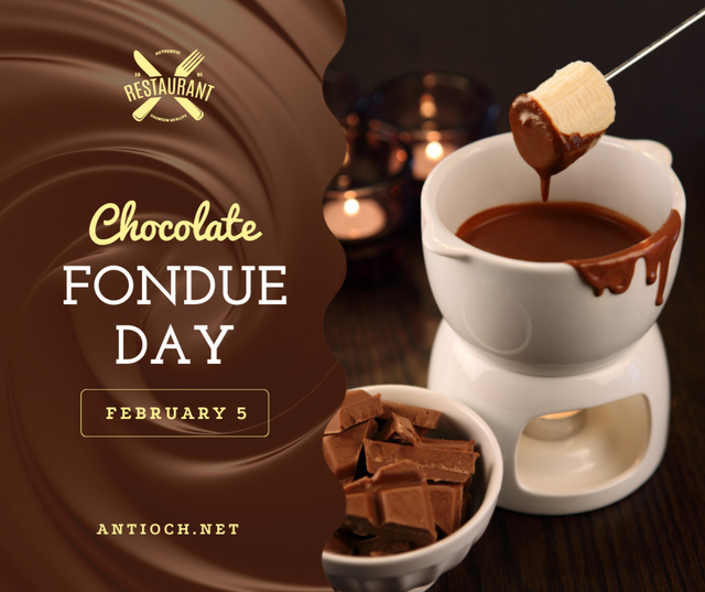 Designvorlage Hot chocolate fondue day celebration für Facebook