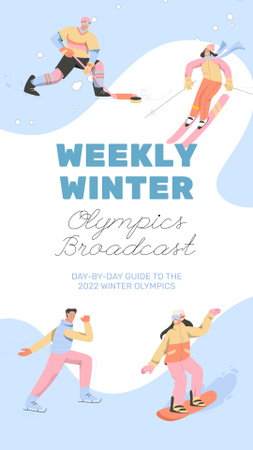 Designvorlage ankündigung olympische winterspiele für Instagram Video Story