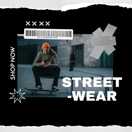Utcai viselet férfiaknak Instagram tervezősablon