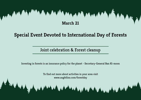 International Day of Forests Event Announcement Flyer A6 Horizontal Design Template
