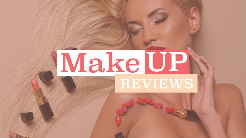 Ontwerpsjabloon van Youtube van Makeup reviews poster