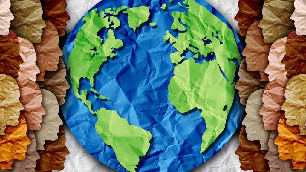 Ontwerpsjabloon van Zoom Background van World Day for Cultural Diversity with Paper Applique