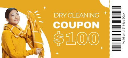 Dry Cleaning Services Special Offer Coupon 3.75x8.25in Design Template