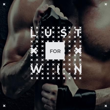 Boxer showing Muscles Instagram Design Template