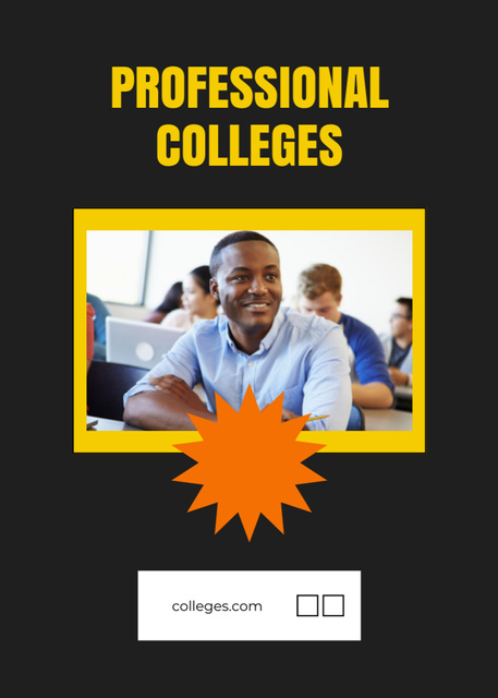 Important College Announcement In Black Postcard 5x7in Vertical – шаблон для дизайну